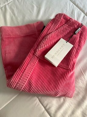 Burberry Kids Bright Pink Corduroy Joggers